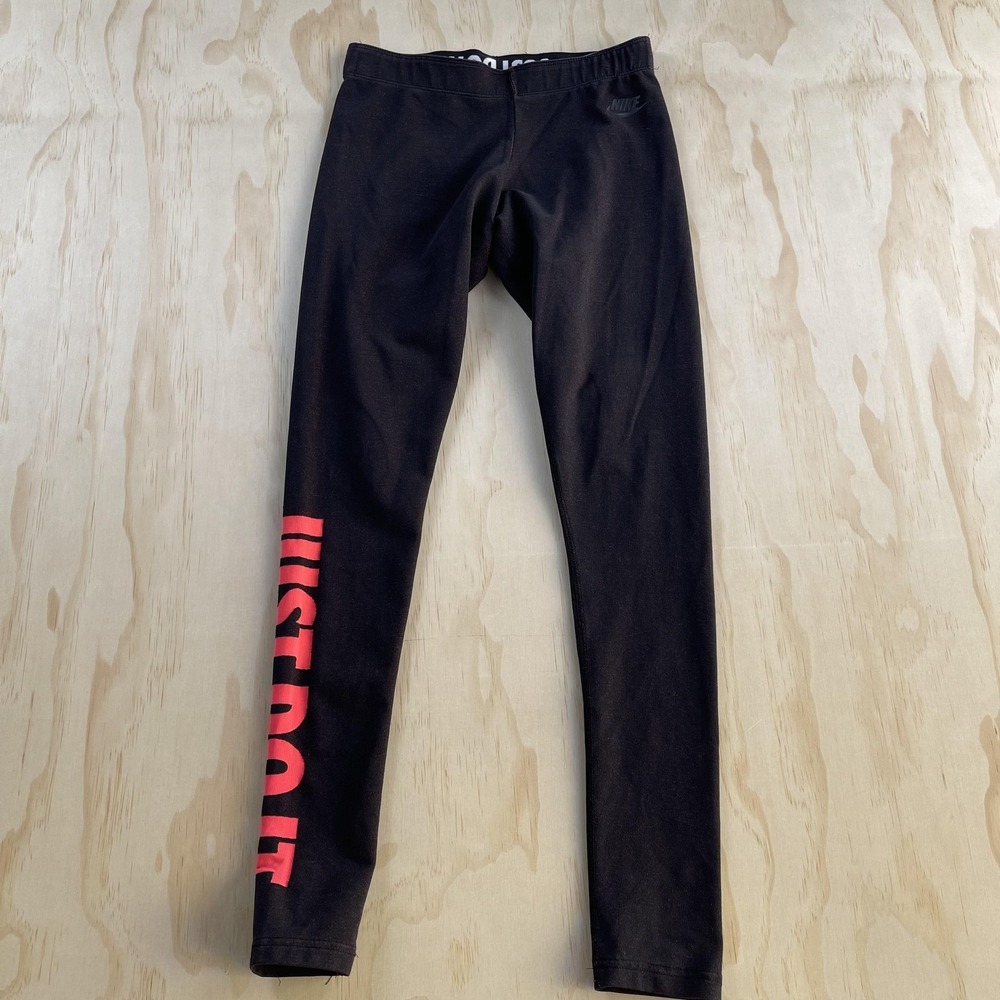 Nike‎ Leggings Womens Small Black Just Do It Logo Ankle Athletic Yoga Pants Gym